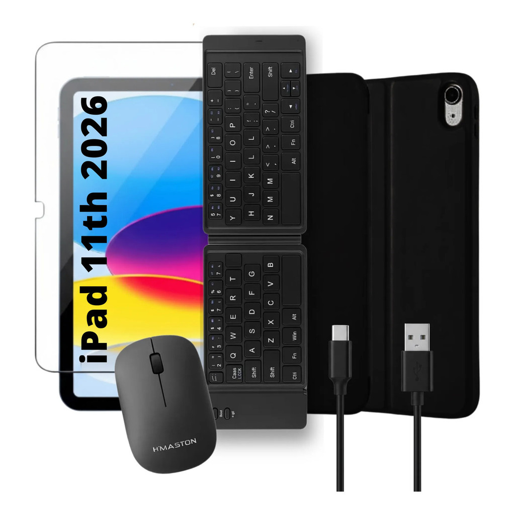 Kit Para Ipad 11: Capa Smart Teclado Dobrável Mouse Película