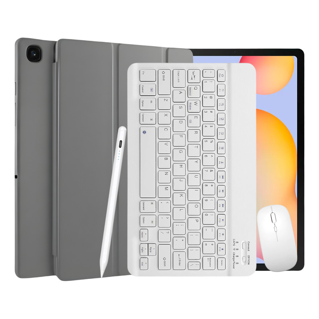 Kit Capa Smart Para Tab S6 Lite Teclado Mouse Caneta Pencil