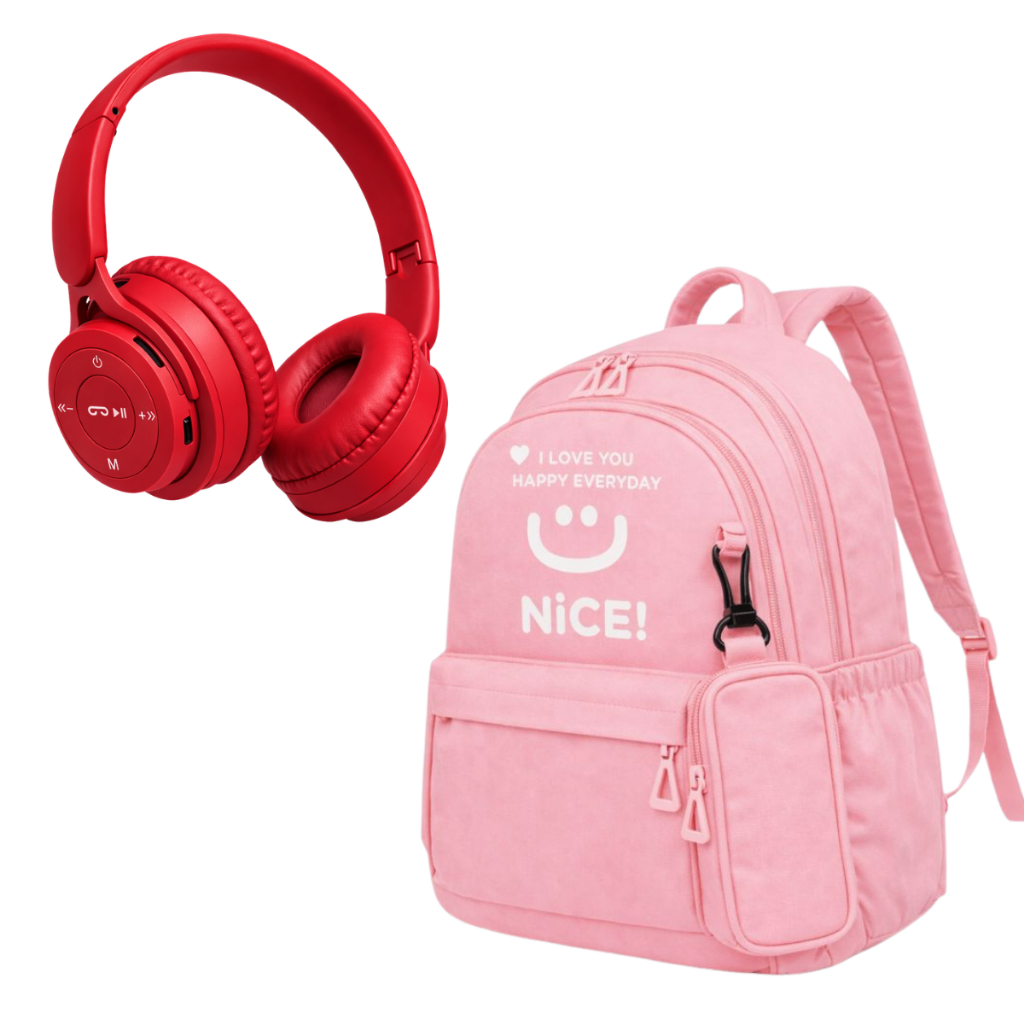 Mochila Feminina Nylon Premium Kit 3 em 1 Com Estojo E Fone Bluetooth  Escolar Faculdade Trabalho Resistente