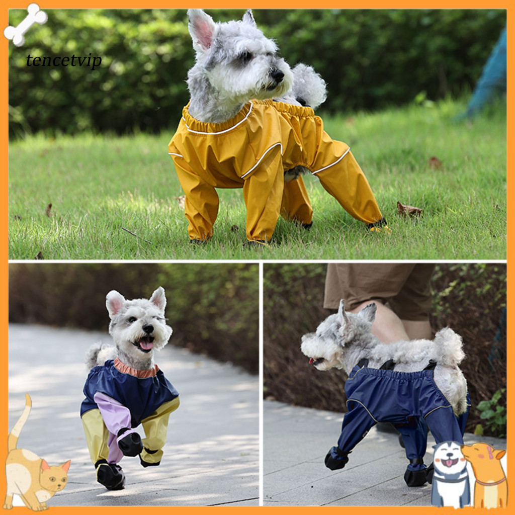 Dog Paw Protection Boots Waterproof with Suspenders – Anti-slip Rain Shoes for Small Medium Dogs 4-legged Pet Protecto