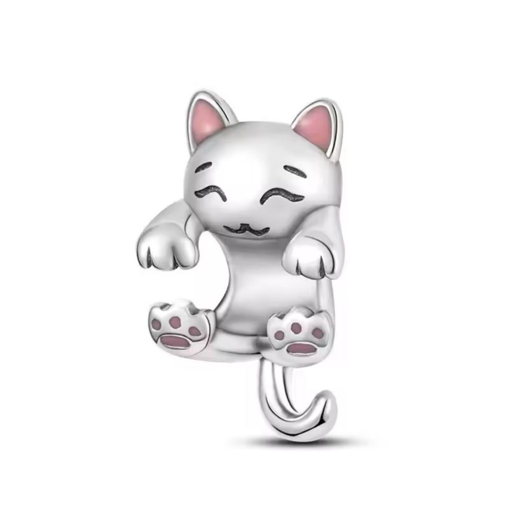 Berloque Pet Gato Gatinho em Aço Inox A Prova De Agua Pode Molhar Charm Pingente