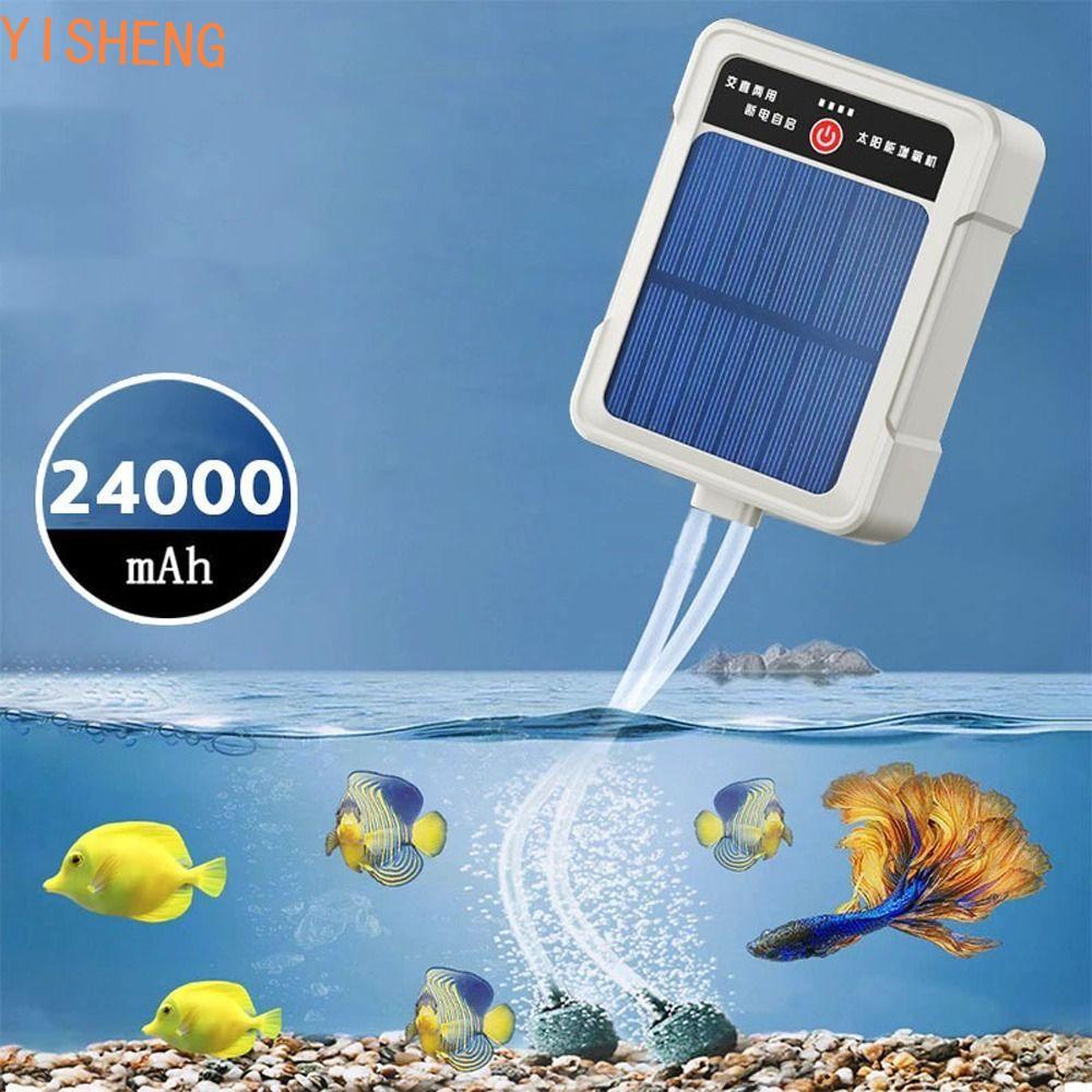 Bomba De Oxigênio Solar YISHENG , Aerador Portátil Ultra Silencioso À Prova De Água , De Pesca Recarregável USB