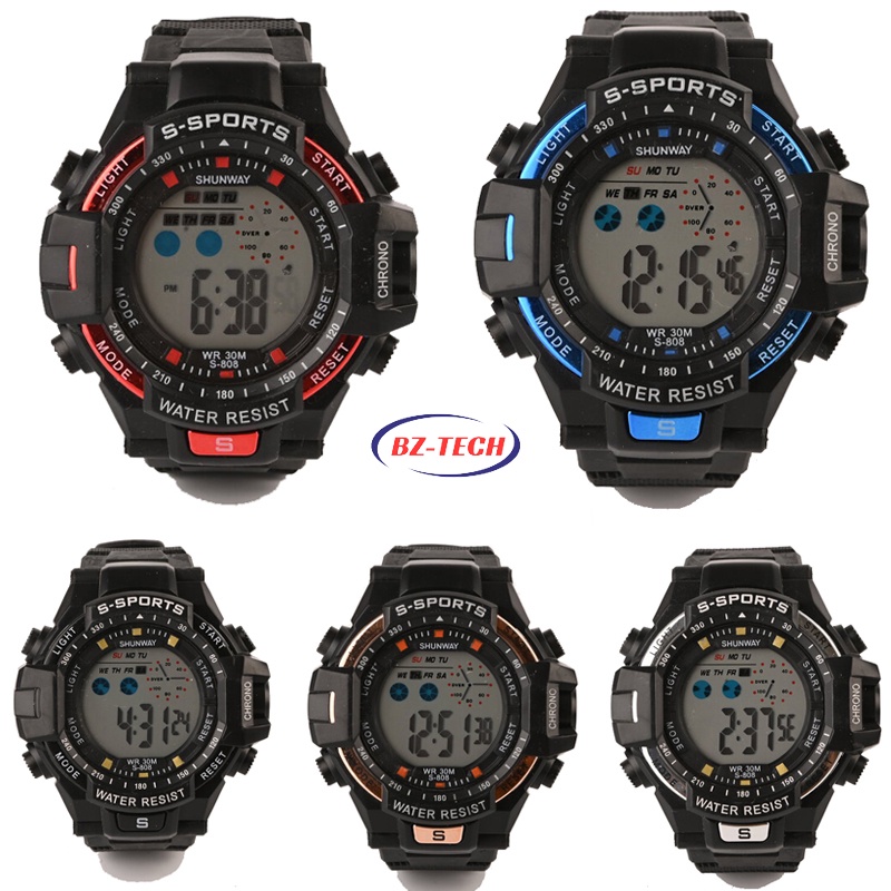 Relógios Masculinos Digital Luxo Atacado Led Esportivas Prova Da água de Cronômetro Originais 2021 S-808