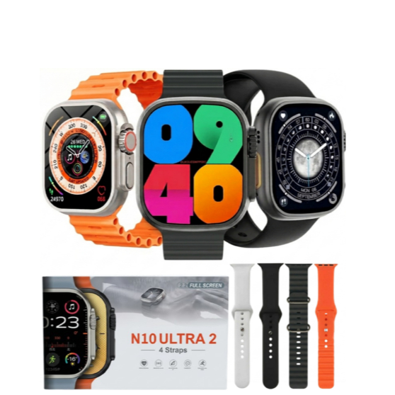 Relógio Smartwatch N10 Ultra 2 Premium com 4 Pulseiras Extras 49mm Fitness GPS Android e Ios
