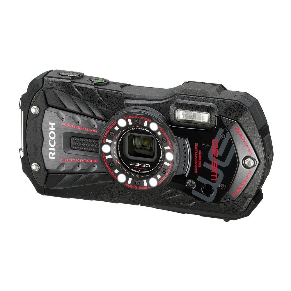 [used] RICOH Waterproof Digital Camera RICOH WG-30 Ebony Black Waterproof to 12 m, Shockproof to 1.5 m, Cold-Resistant