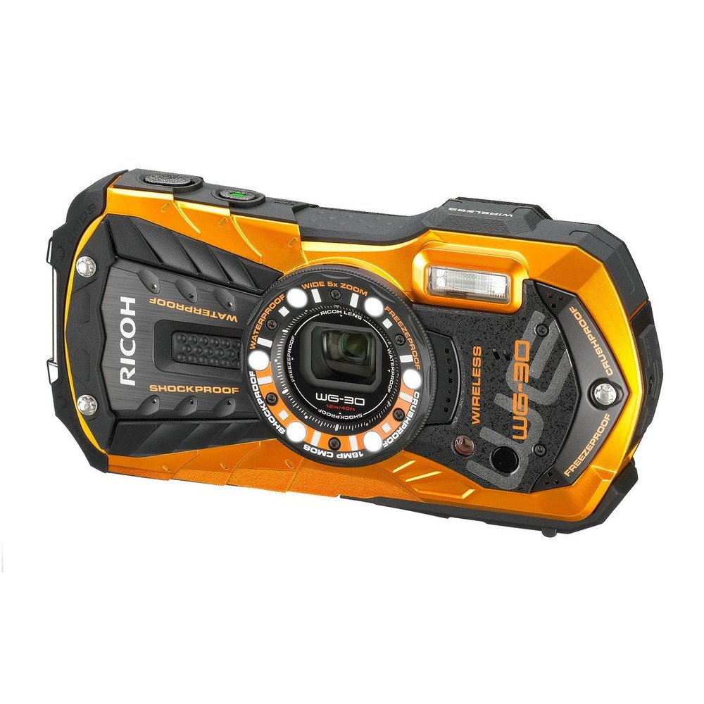 [used] RICOH Waterproof Digital Camera RICOH WG-30W Frame Orange Waterproof to 12 m Shockproof to 1.5 m Cold-resistant