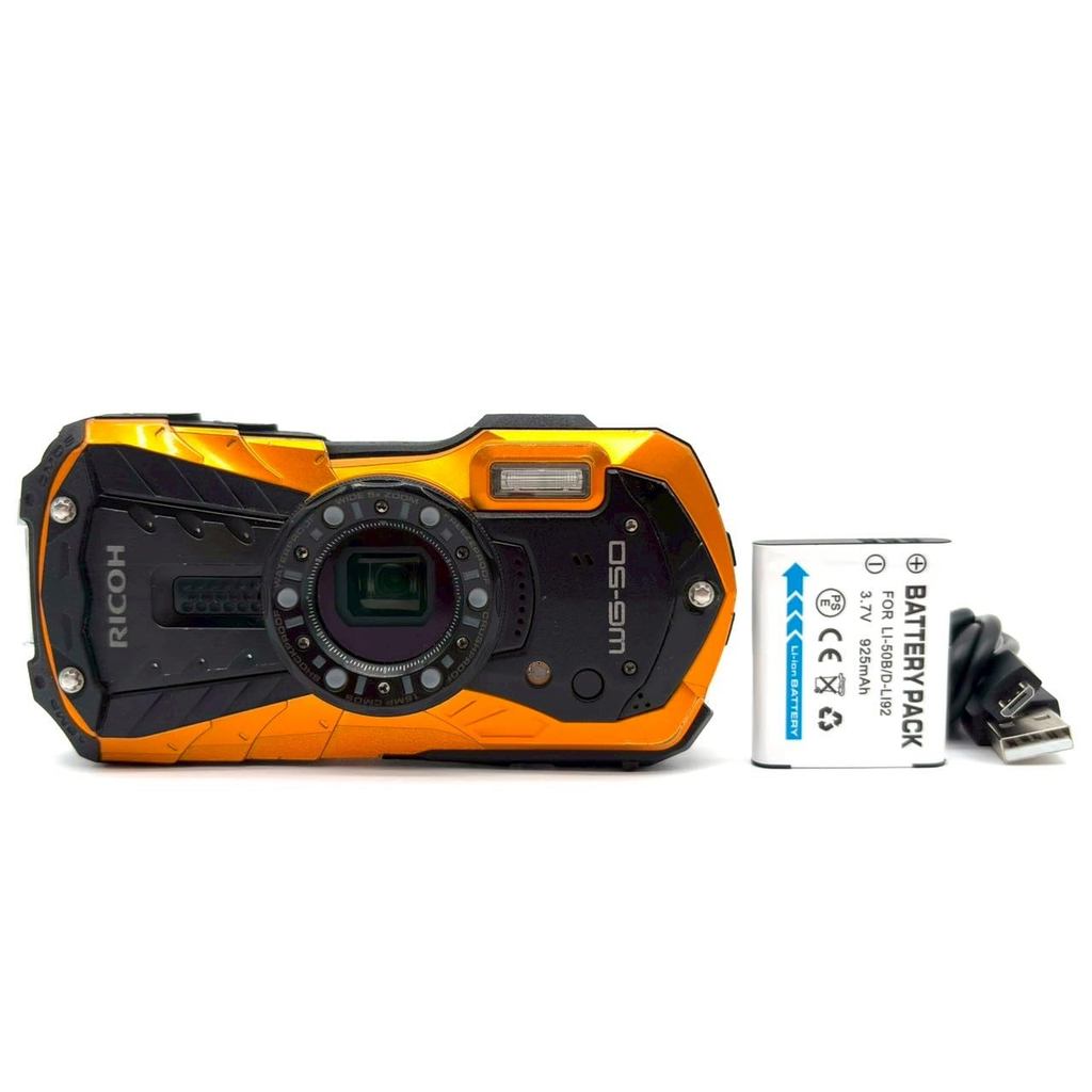 [used] RICOH Waterproof Digital Camera RICOH WG-50 Orange Waterproof to 14 m Shockproof to 1.6 m Coldproof to -10°C
