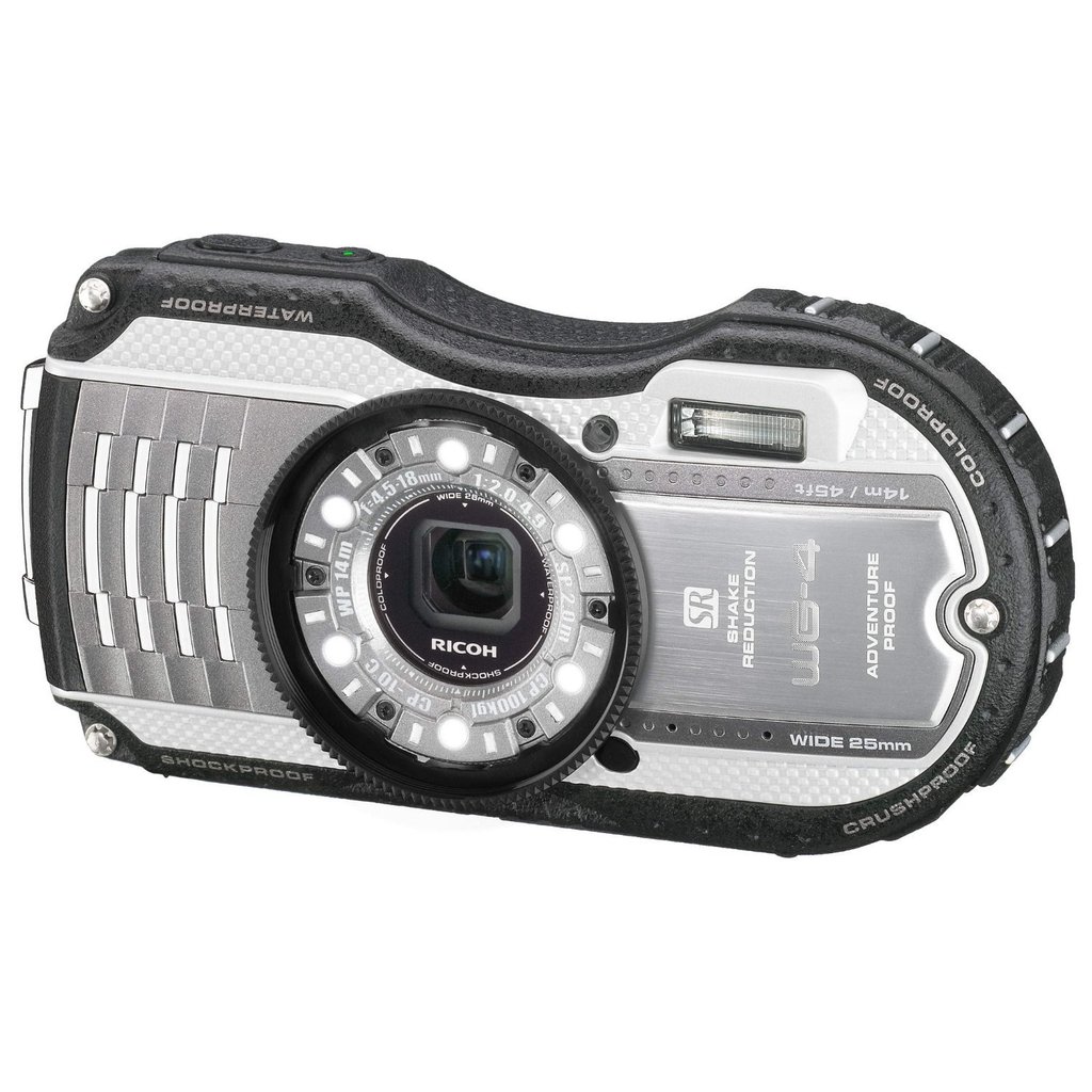 [used] RICOH Waterproof Digital Camera RICOH WG-4 Silver Waterproof to 14m, Shockproof to 2.0m, Freezeproof to -10°C