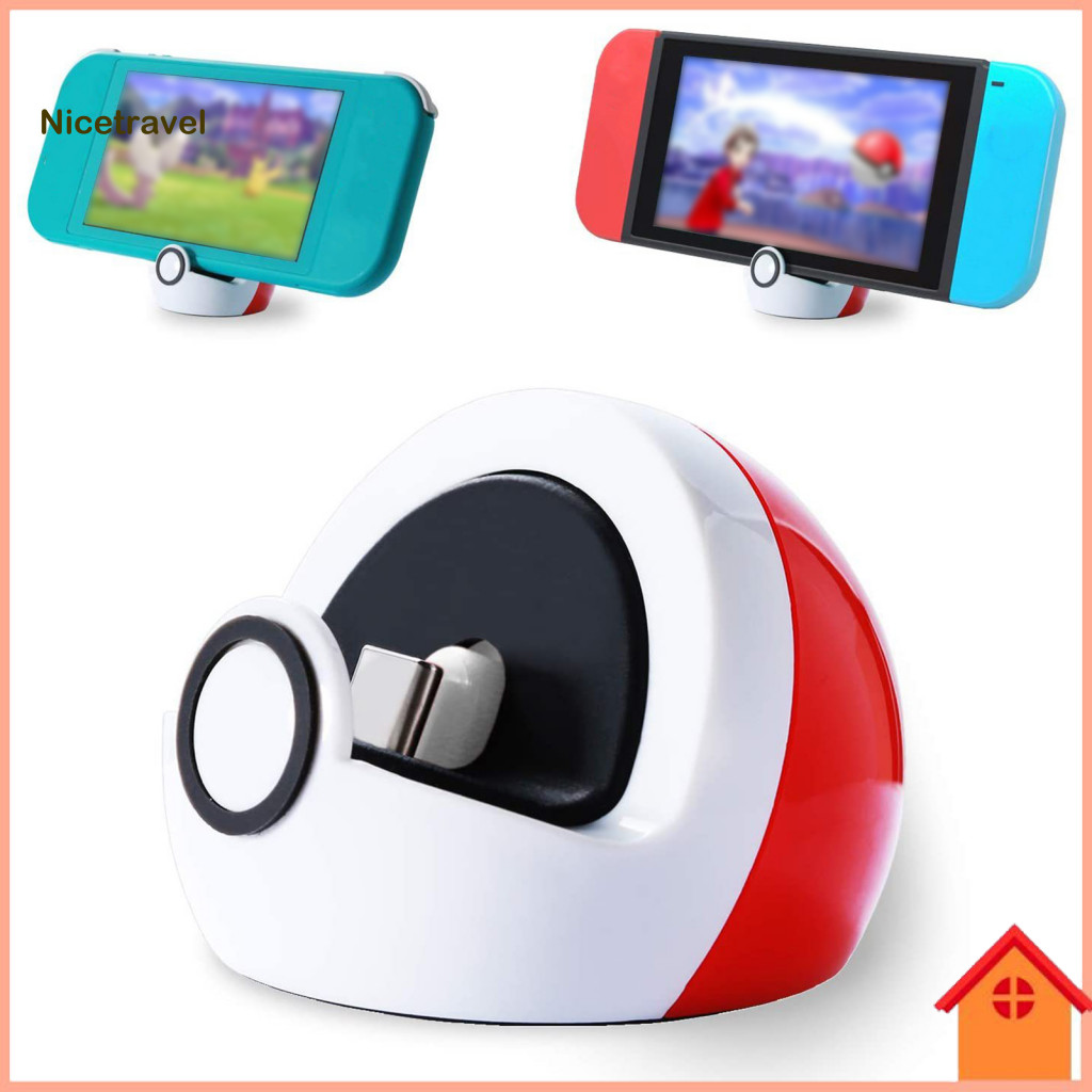 White Black Charger Portable Gaming Dock Console Charging Stand with Overcurrent Protection Compact Station for Nintendo