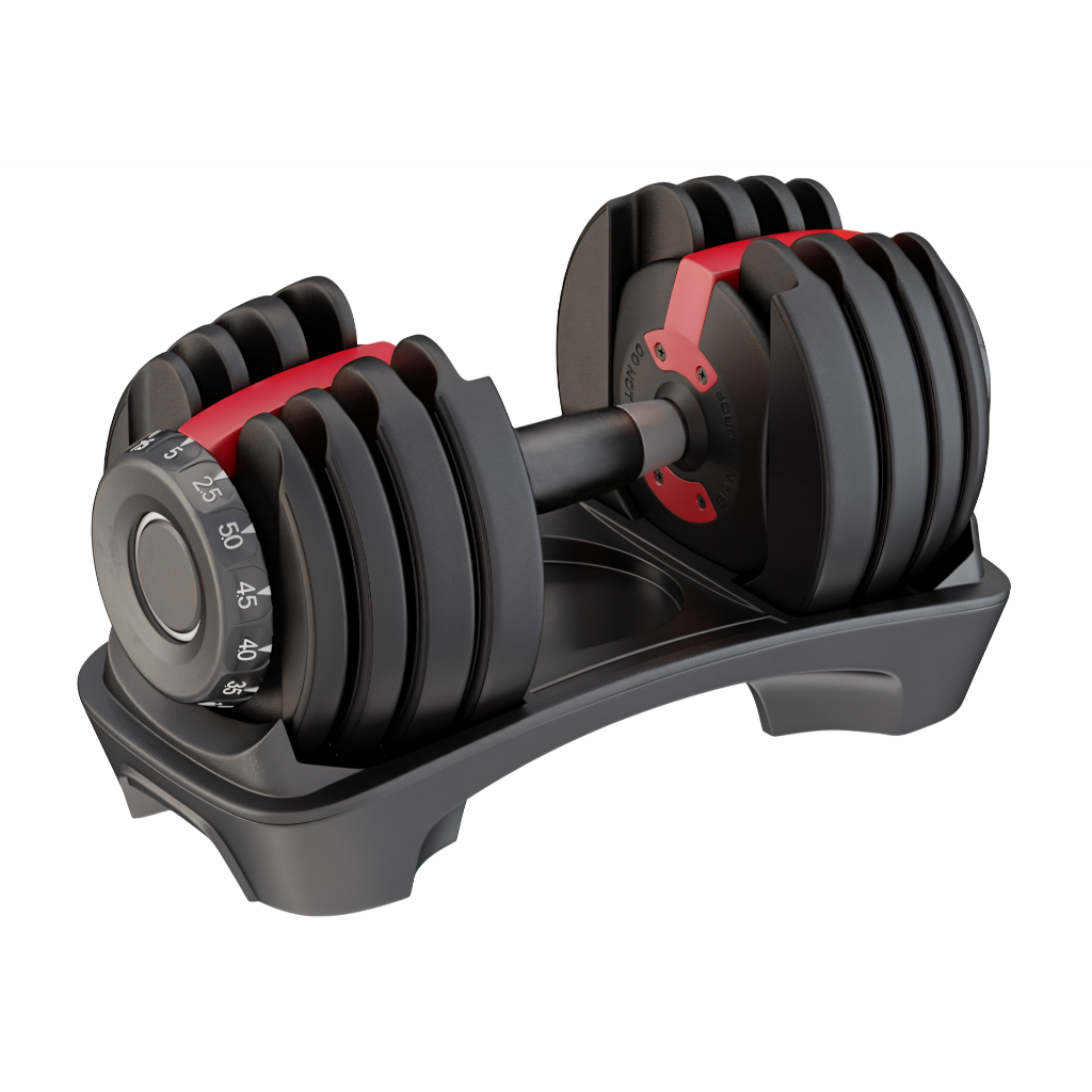 Halter Dumbbell Ajustável 24kg Portátil com Trava Rápida e Base Inclusa JustGoFit