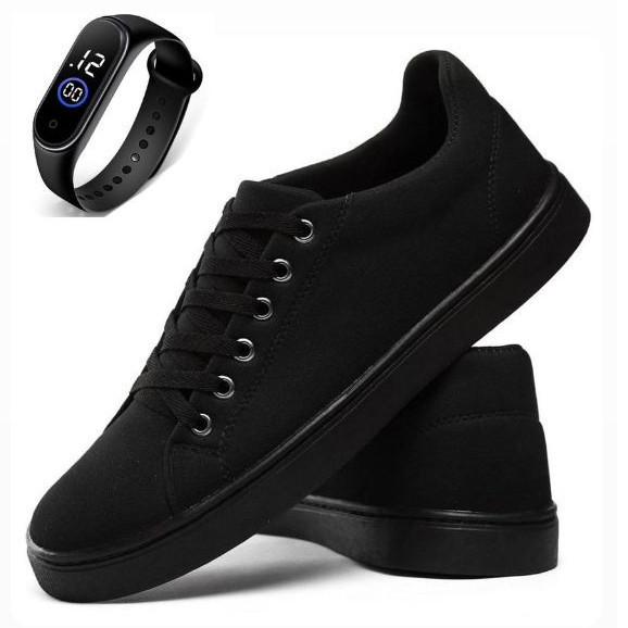 Tênis Sapatênis Sapato Casual Masculino + Relógio Digital - Envio Imediato