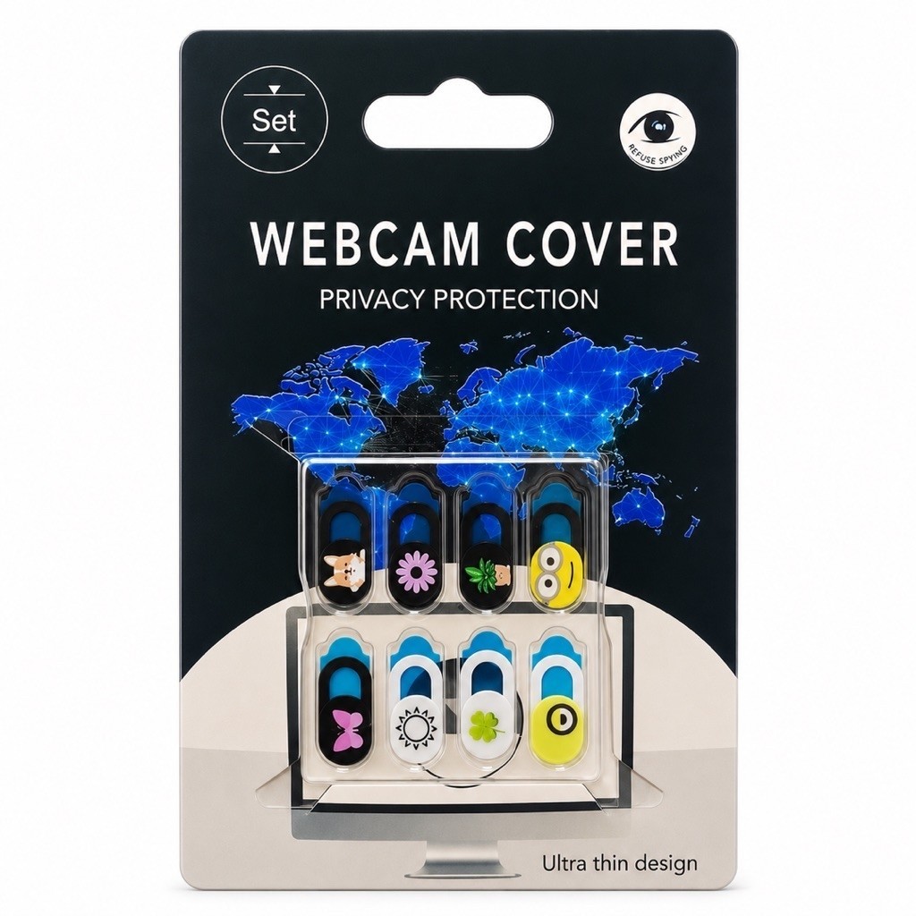 [Motivo Misto] Capa Para Câmera + Adesivo De Caixa Protetor De Webcam Frontal Laptop Hp Iphone Ipad Android Tablet Smart