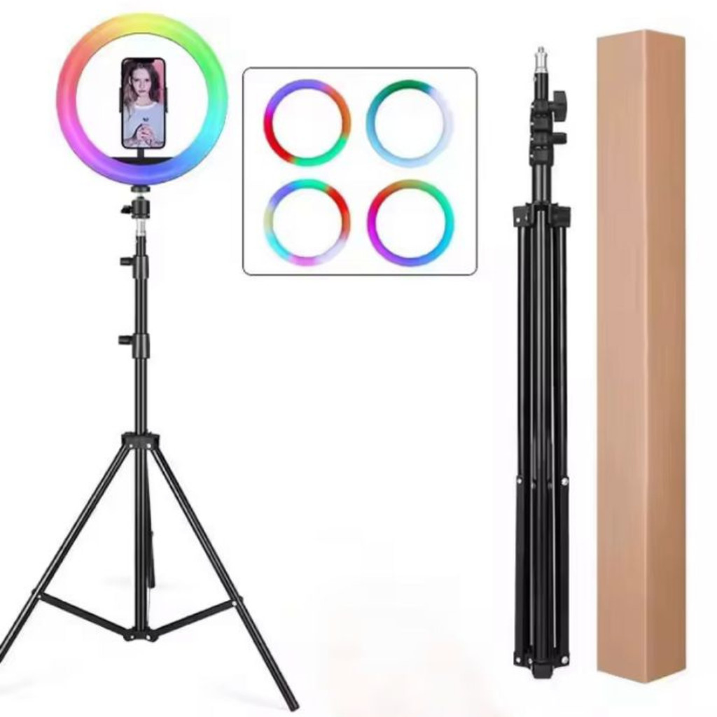 Ring Light 12 Polegada/30cm COM Tripé Suporte de 2.10 Metros Rgb Colorido Anel Lâmpada de luz