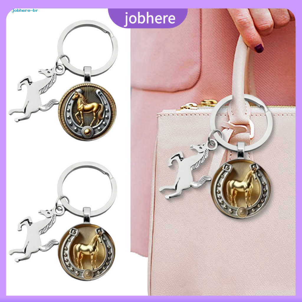 Portable Horse Charm 2026 Year of the Keychain Zodiac Pendant Keyring for Car Backpack Accessories Lucky Pattern Souveni