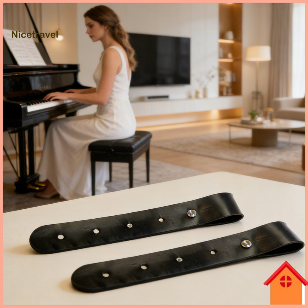 Keyboard Stability Strap Anti-slip Piano Adjustable Faux Leather Stand Straps – Secure Locking Belt for Electronic 1/2