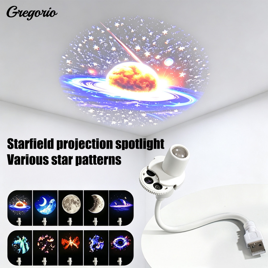 Adjustable Gooseneck Mood Lamp Projection for Bedroom Mini Star Projector Night Light Usb Led Nebula Ceiling Starry Sky