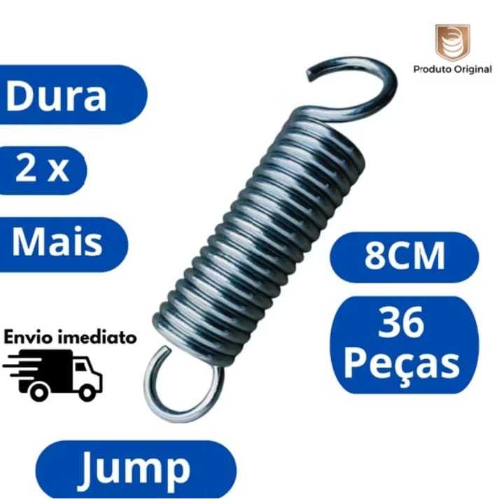 kit Mola Para Jump e Mini Jump 8cm - Reposição de Mola Original em Aço Carbono 1070, 36 peças