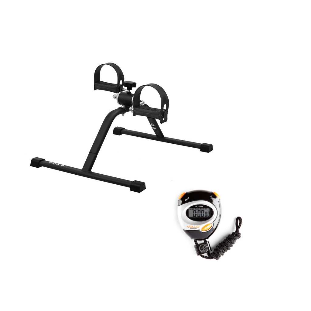 Kit Mini Bike Ergométrica Braços Pernas + Cronômetro Profissional Vollo