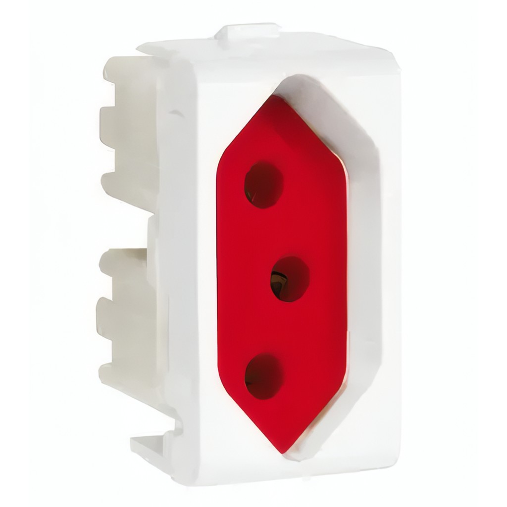 Modulo Tomada 2P+T Decor 20A Vermelho  - Prm04741