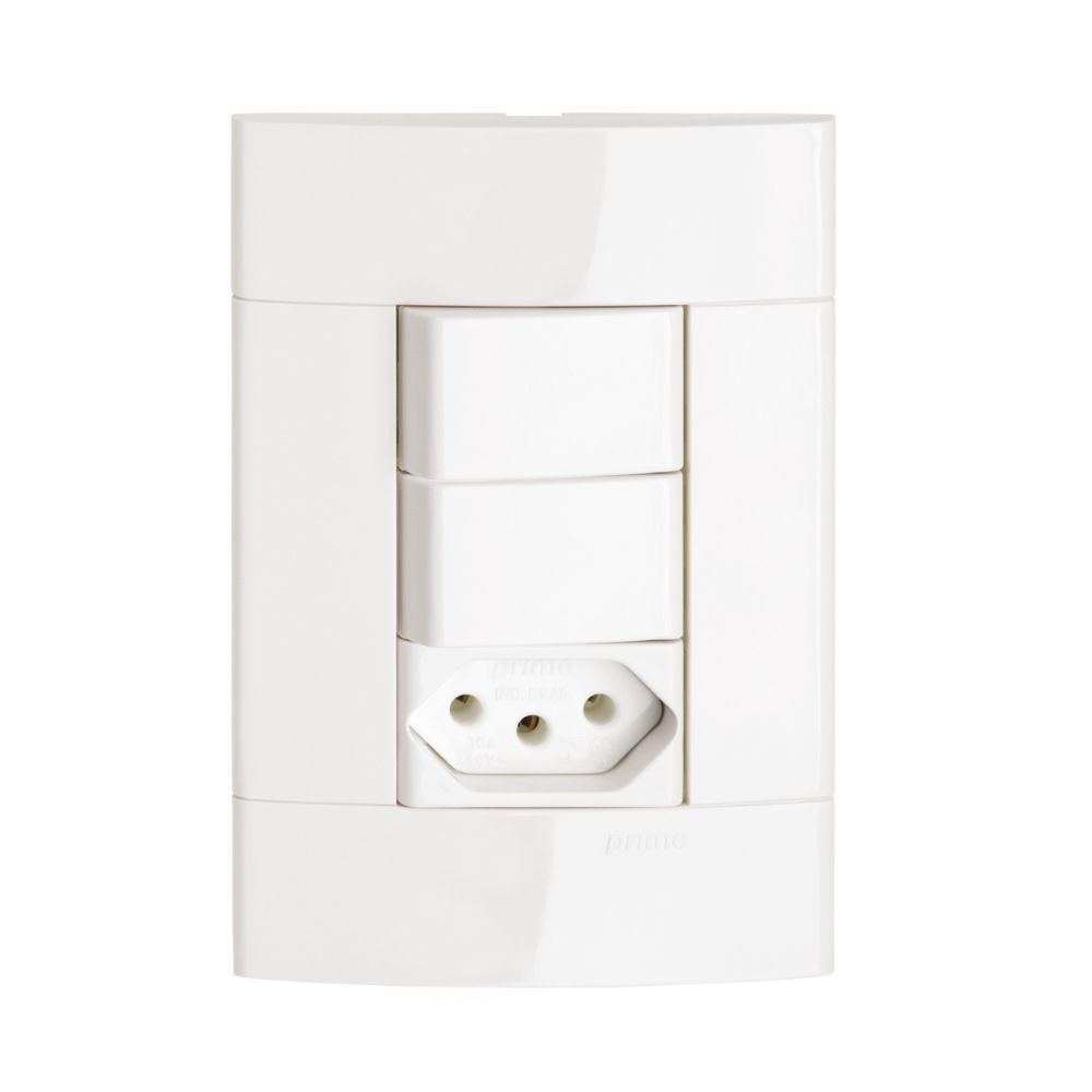 Conjunto 2 Interruptores Simples + Tomada 2p+t 10a 250v - Decor - Prm044721 - Schneider Electric