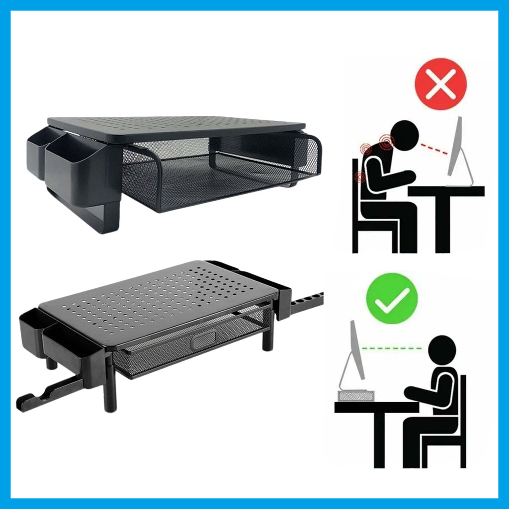 Com gaveta Monitor suporte 2 suporte Design suporte de mesa do computador (pode conter teclado/artigos de papelaria arma
