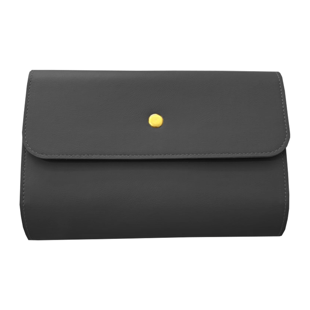 Case para Mouse e Carregador Couro Sintético Cinza Escuro