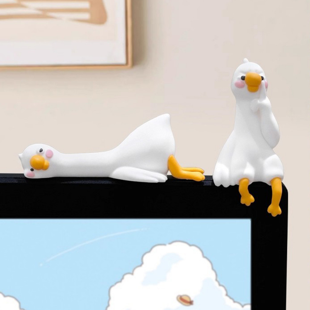 3d Resin Mini Duck Figurine Cute Cartoon Ornament for Car Computer Tv Monitor Decoration – Perfect Collectible Gift fo