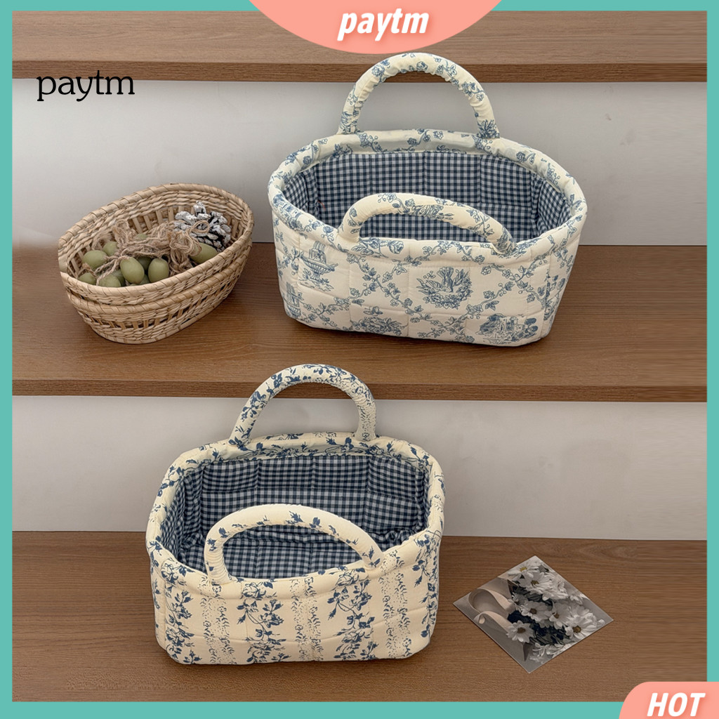 Small Compact Handbag Stylish Vine Pattern Bag Quilted with Built-in Handle Foldable Organizer for Plant Pots Car Office