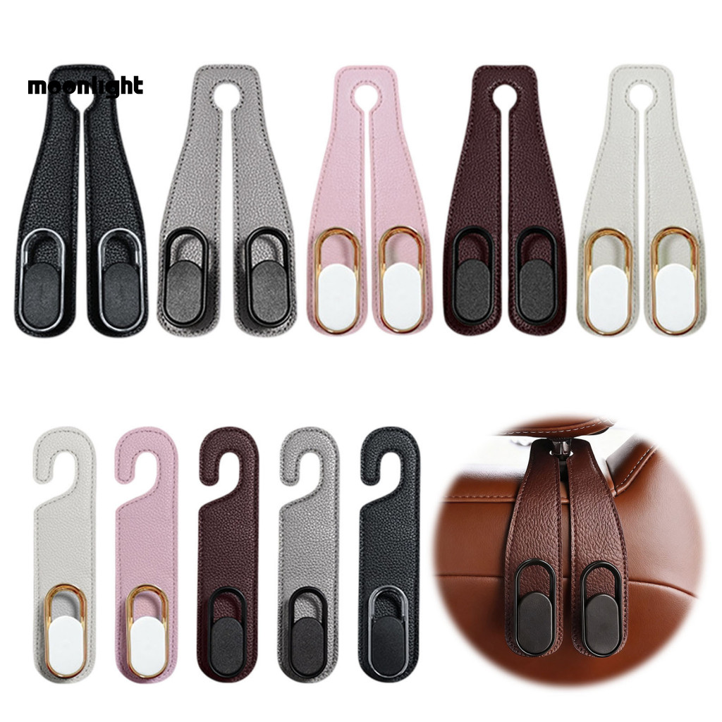 Universal Car Seat Hook Hanger Foldable Faux Leather Backseat Organizer for Hanging Bags Groceries Handbags Durable Stor