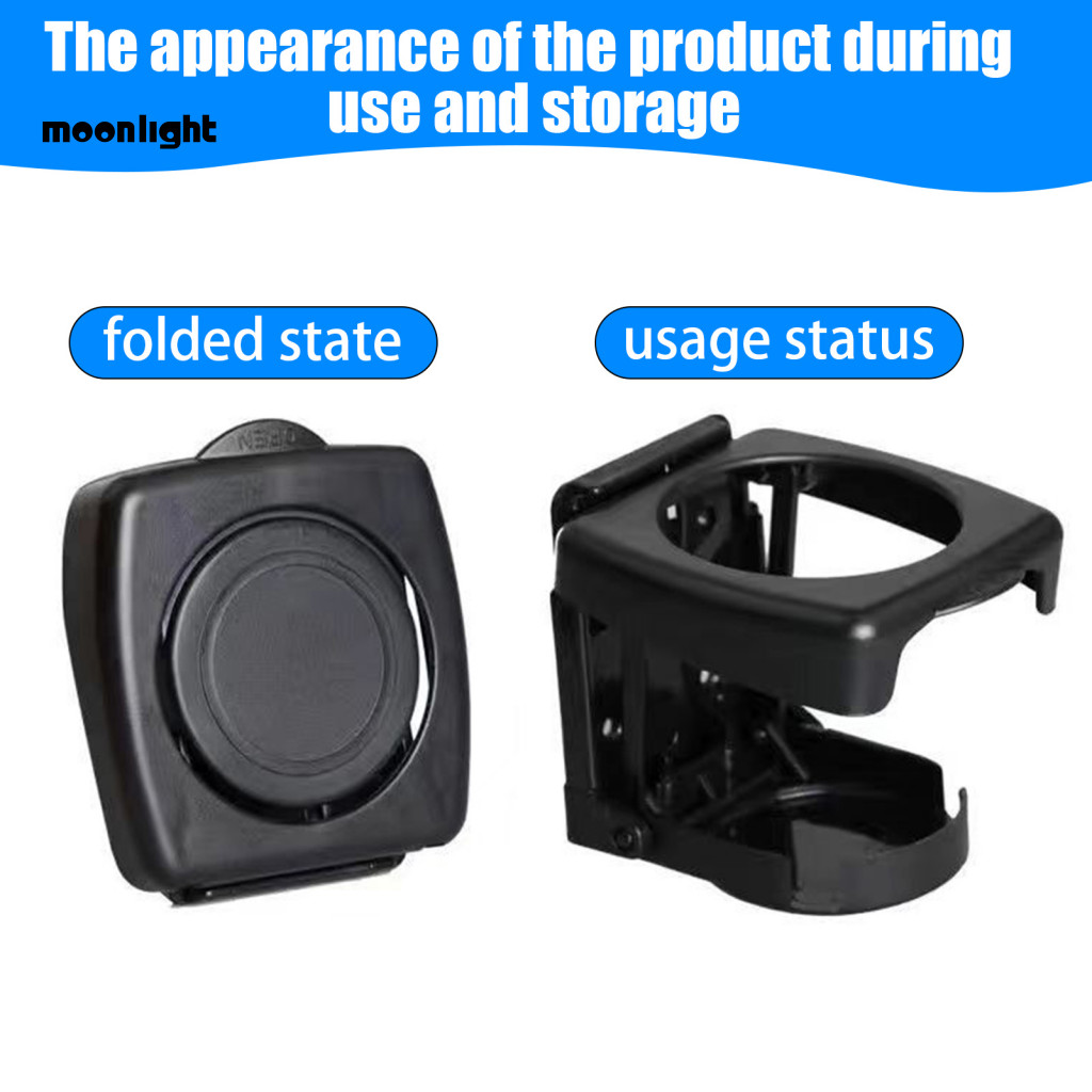 Foldable Universal Car Cup Holder for Rv Van Truck Boat – Adjustable Clip-on Vent Mount with Shock-absorbing Pads Port