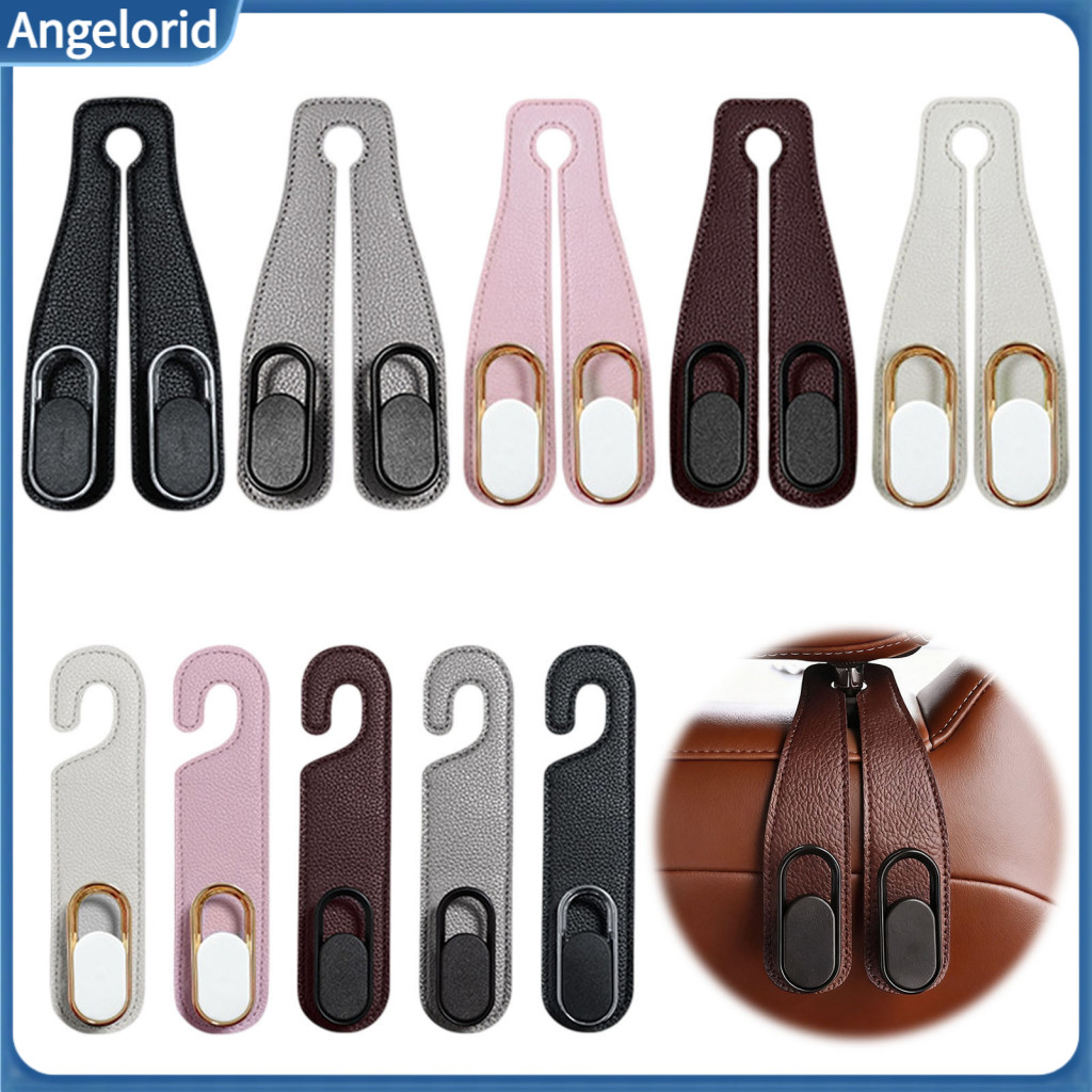 Heavy Duty Car Bag Hangers Seat Hooks Universal Hook Hanger Foldable Faux Leather Backseat Organizer for Hanging Bags Gr