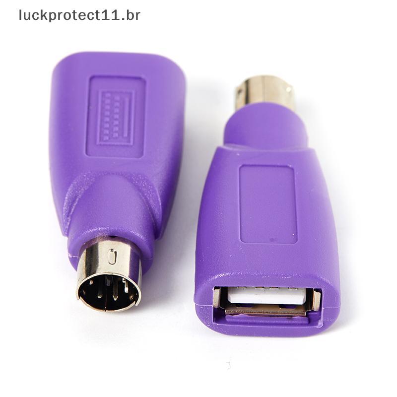 LTBR 1Pc USB Fêmea Para PS2 PS/2 Macho Adaptador Conversor Teclado Mouse Ratos U-Gate Portão Redondo ~