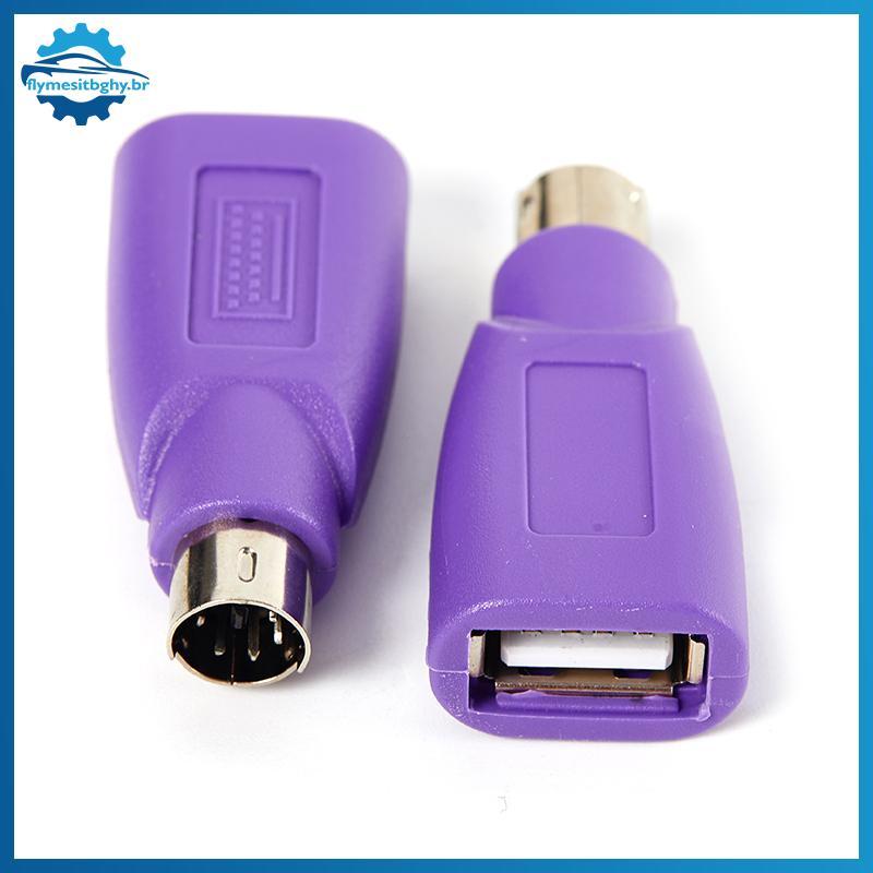 flym 1 Peça USB Fêmea Para/2 Macho Adaptador Conversor Teclado Mouse Ratos U-Gate Portão Redondo fl