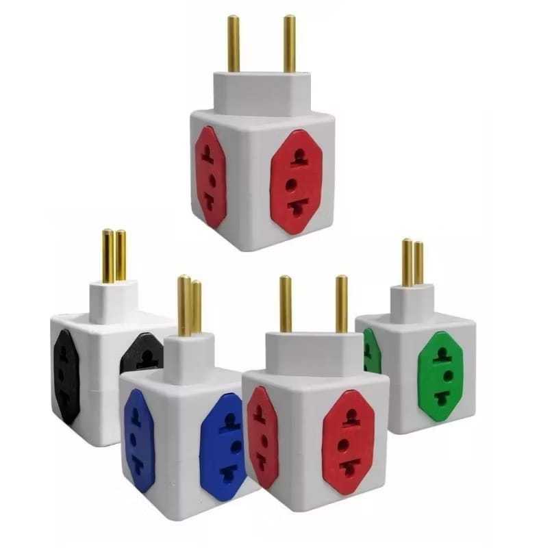 Kit 5 Adaptador de Tomada Benjamin Cubo Colorido 4 Entradas 10A 20A  barato qualidade