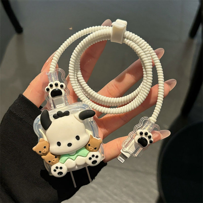 Sanrios Hello Kitty Cable Protector Cute Cartoon Data Charger Line Protective Sleeve compatible for Iphone 20w Organizer