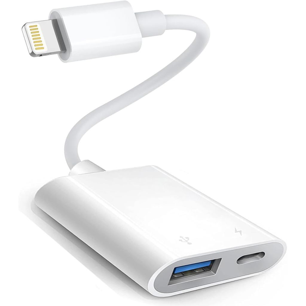 Lightning to USB Adapter, Apple MFi Certified USB 3.0 OTG Cable for iPhone 14/13/12/11/XS/XR/X/SE/8/7/iPad to SSD Hard D