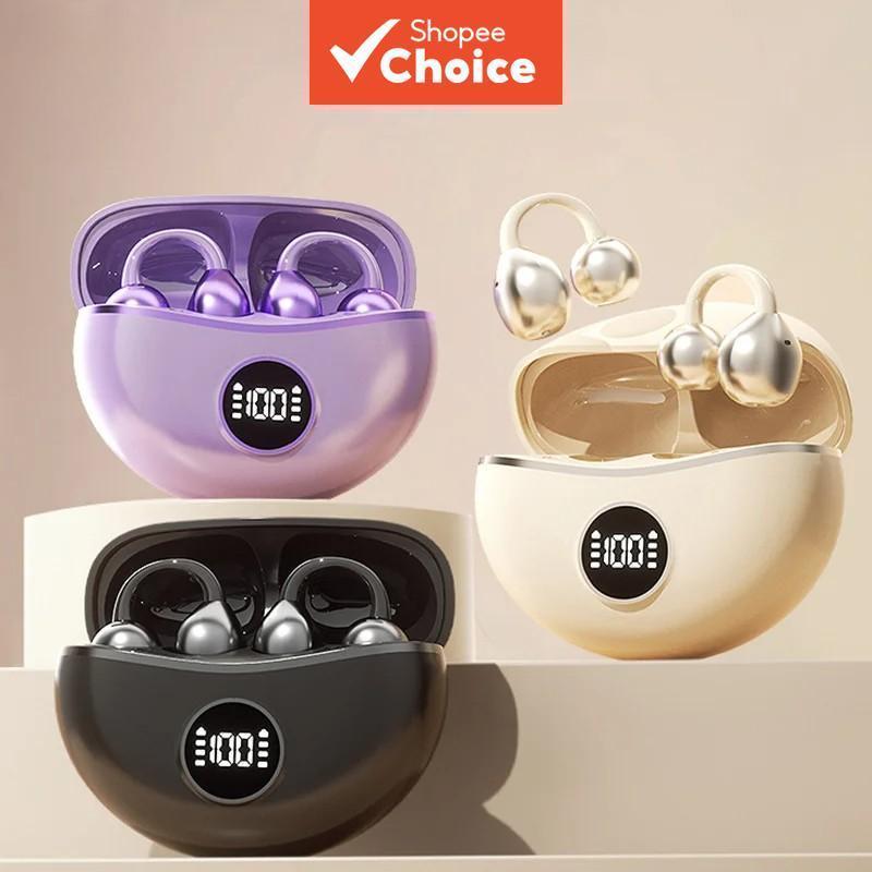 D15 Open-Wear Wireless Bluetooth 5.4 Fones De Ouvido À Prova D'água Esportivos Abertos LED Power Display HiFi Estéreo Fo