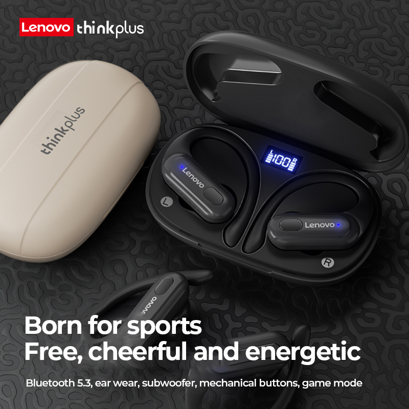 Novo Fone de Ouvido Lenovo XT60 Bluetooth 5.3 True Wireless para Esportes, Toque TWS com Microfone, Redução de Ruído,