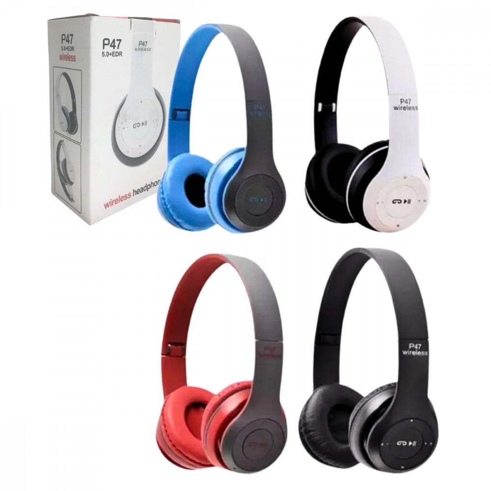 Fone de Ouvido Headphone Bluetooth Sem Fio Estéreo Wireless P47 / KA-916 (***COR PRETO ESGOTADO)