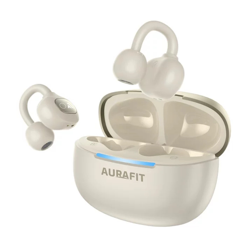 AURAFIT Comfortable Clip-Style Wireless Bluetooth Earbuds (AirPods Style)