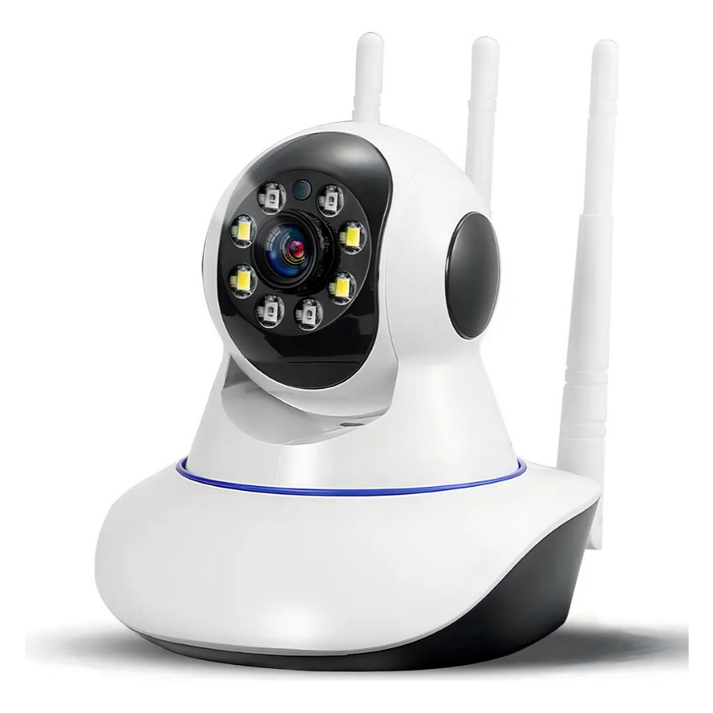 Camera Ptz 3 Antenas Wifi Wireless 3° Geração Visão Noturna Cor Branco