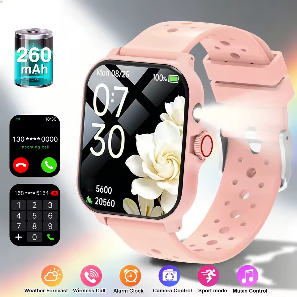 Relógio Inteligente - Monitor de Fitness Unissex - Chamadas Wireless, Reprodução de Música, Previsão do Tempo - Alertas