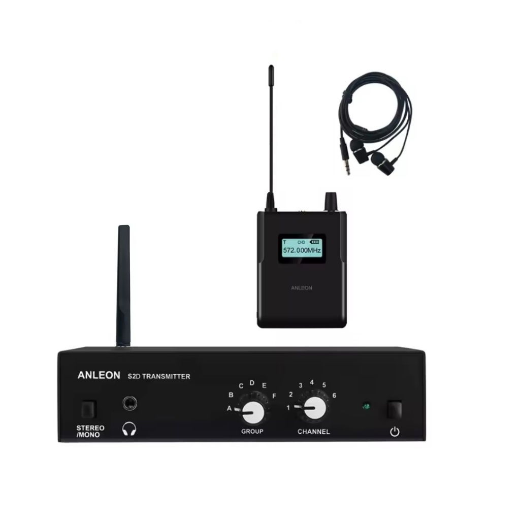 Retorno de Palco In Ear UHF Sem Fio Wireless Monitor Anleon S2D Digital