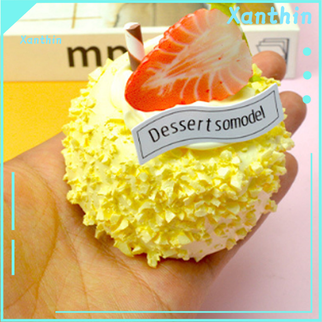Simulated Cake Figurine Simulation 4pcs Realistic Mini Strawberry Chocolate Dessert Model for Home Kitchen Desktop for S
