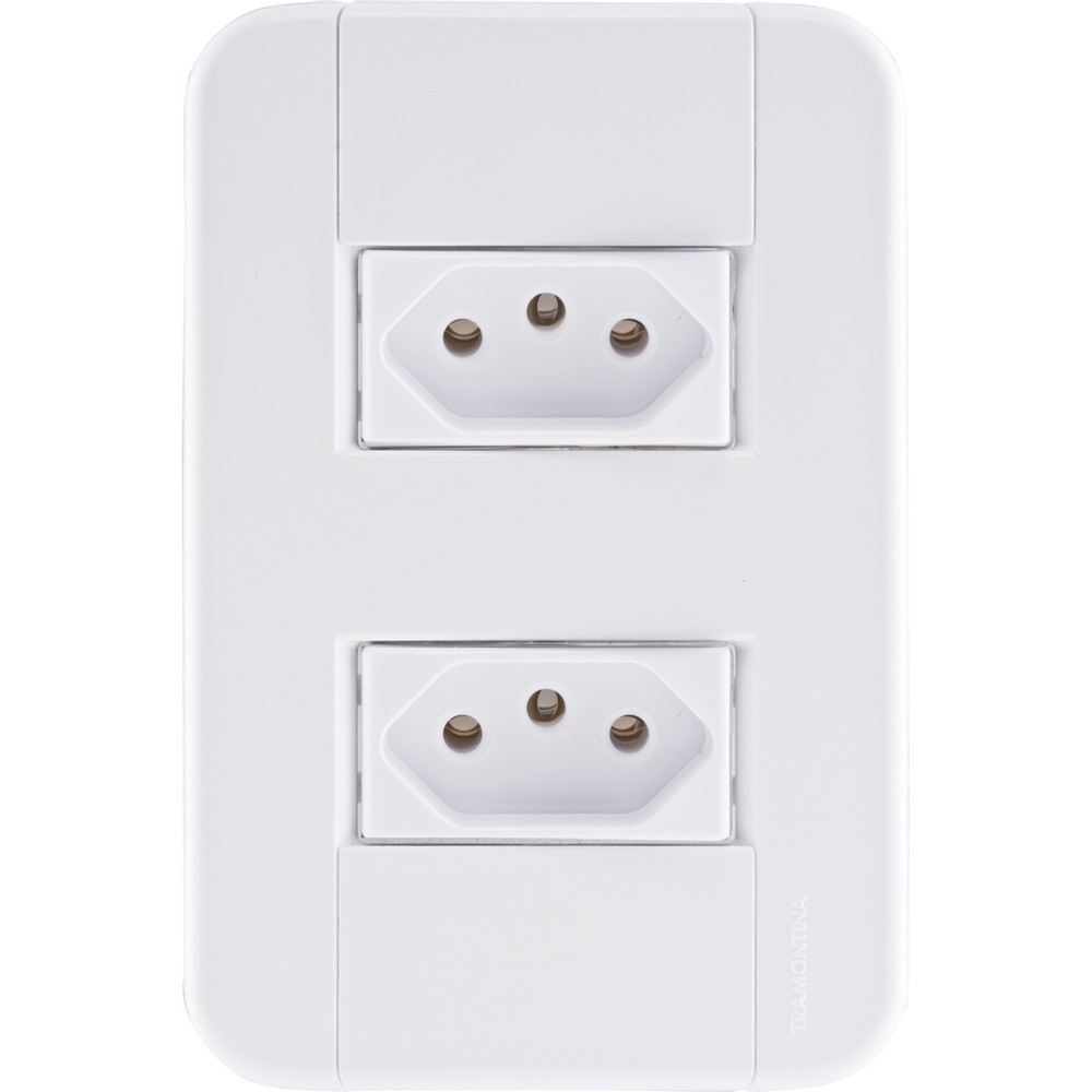 Conjunto 4x2 com 2 Tomadas 2P+T 10 A 250 V Tramontina Tablet Branco