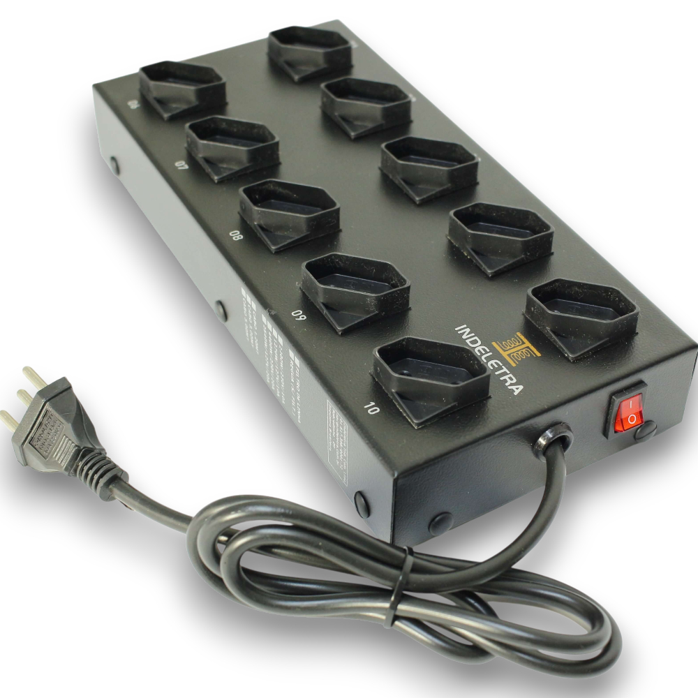 TABLET 10 TOMADAS ATÉ 10 AMPERES - 127/220V - PRETO