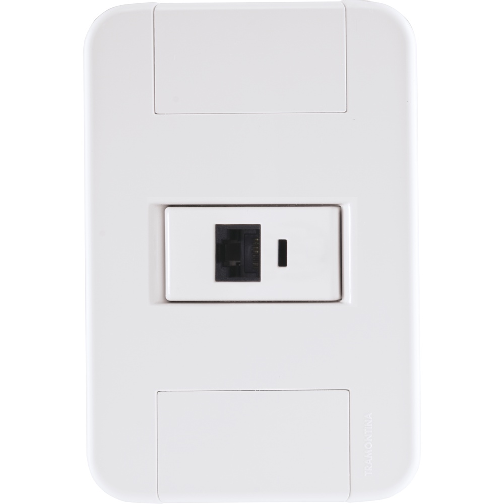 Conjunto 4x2 com 1 Tomada Telefone RJ11 Tramontina Tablet Branco