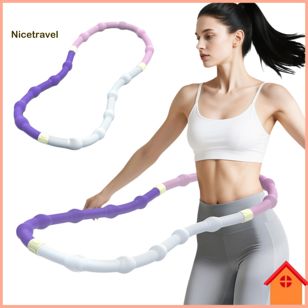 Beginner Fitness Hoop Low Noise Exercise Weighted Soft Spring Foldable Waist-friendly for Home Gym Portable Equipment fo