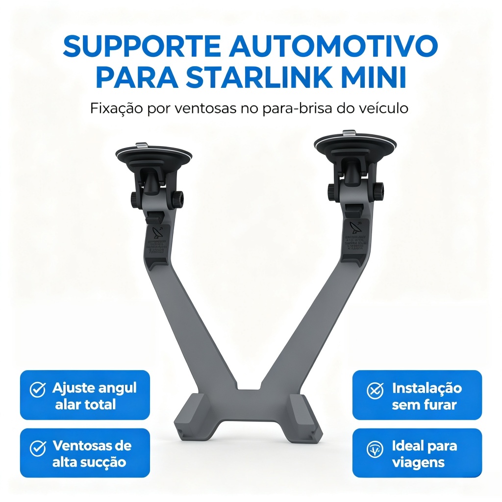 Starlink Antenna Support Mini Car Truck Dashboard Triple Suction Cup Professional Accessory Articulated