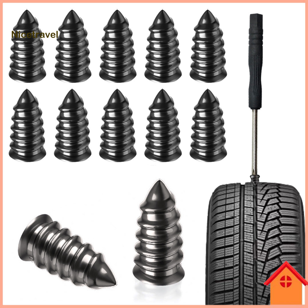 Professional Tire Repair Kit Tubeless 40/50/60pcs Heavy Duty Nails – Screw-in Rubber Puncture Screws for Car Motorcycl